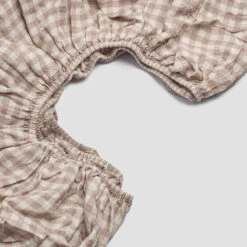 Mushroom Gingham Linen Sheet Set 12 Mushroom Gingham Linen Sheet Set -Piglet in Bed Store PigletinBed LinenFittedSheet MushroomGingham 2 greyBG 4176ff61 81bb 4e9f be12 48e2c5dd22fc