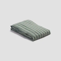 Pine Green Pembroke Stripe Linen Sheet Set -Piglet in Bed Store PigletinBed LinenFittedSheet PineGreenPembrokeStripe 1 d1427f8f 2225 4b6d 931a f1d8b5de8ef0