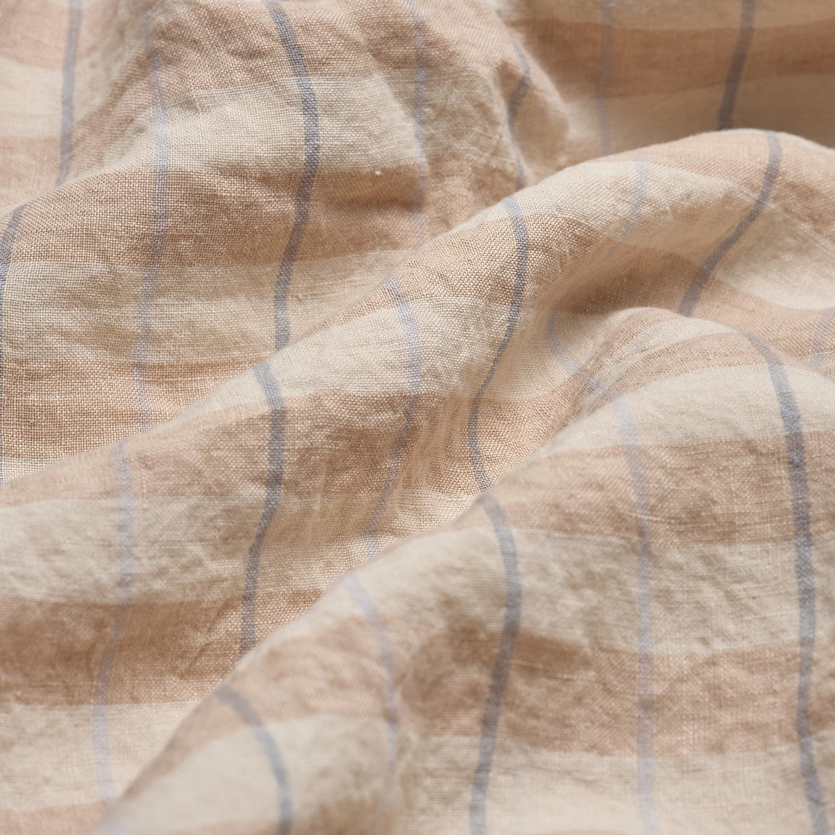 Cafe Au Lait Check Stripe Linen Bundle 4 Cafe Au Lait Check Stripe Linen Bundle - Image 2