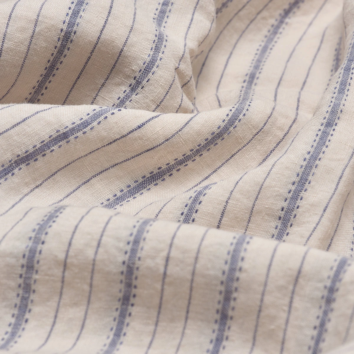 Dusk Blue Ticking Stripe Linen Pillowcase (Pairs) 4 Dusk Blue Ticking Stripe Linen Pillowcase (Pairs) - Image 2