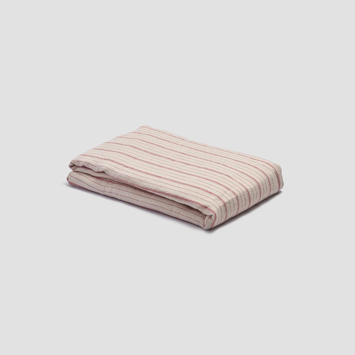 Mineral Red Ticking Stripe Linen Duvet Cover 4 Mineral Red Ticking Stripe Linen Duvet Cover - Image 2