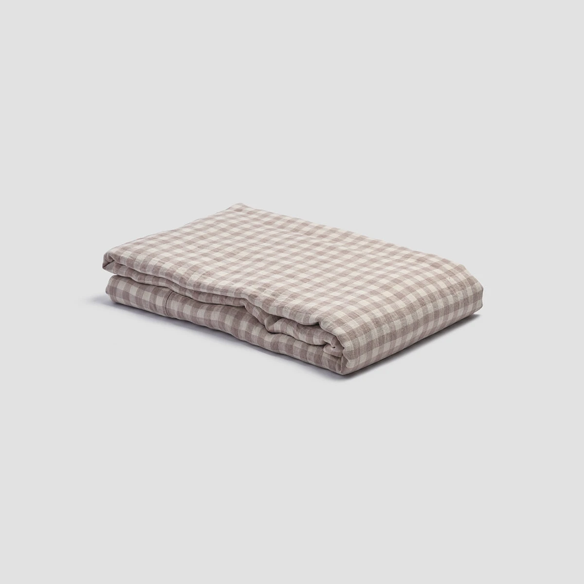Mushroom Gingham Linen Sheet Set 5 Mushroom Gingham Linen Sheet Set - Image 3