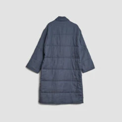 Deep Teal Linen Quilted Housecoat -Piglet in Bed Store PigletinBed LinenHousecoat DeepTeal 6 whiteBG