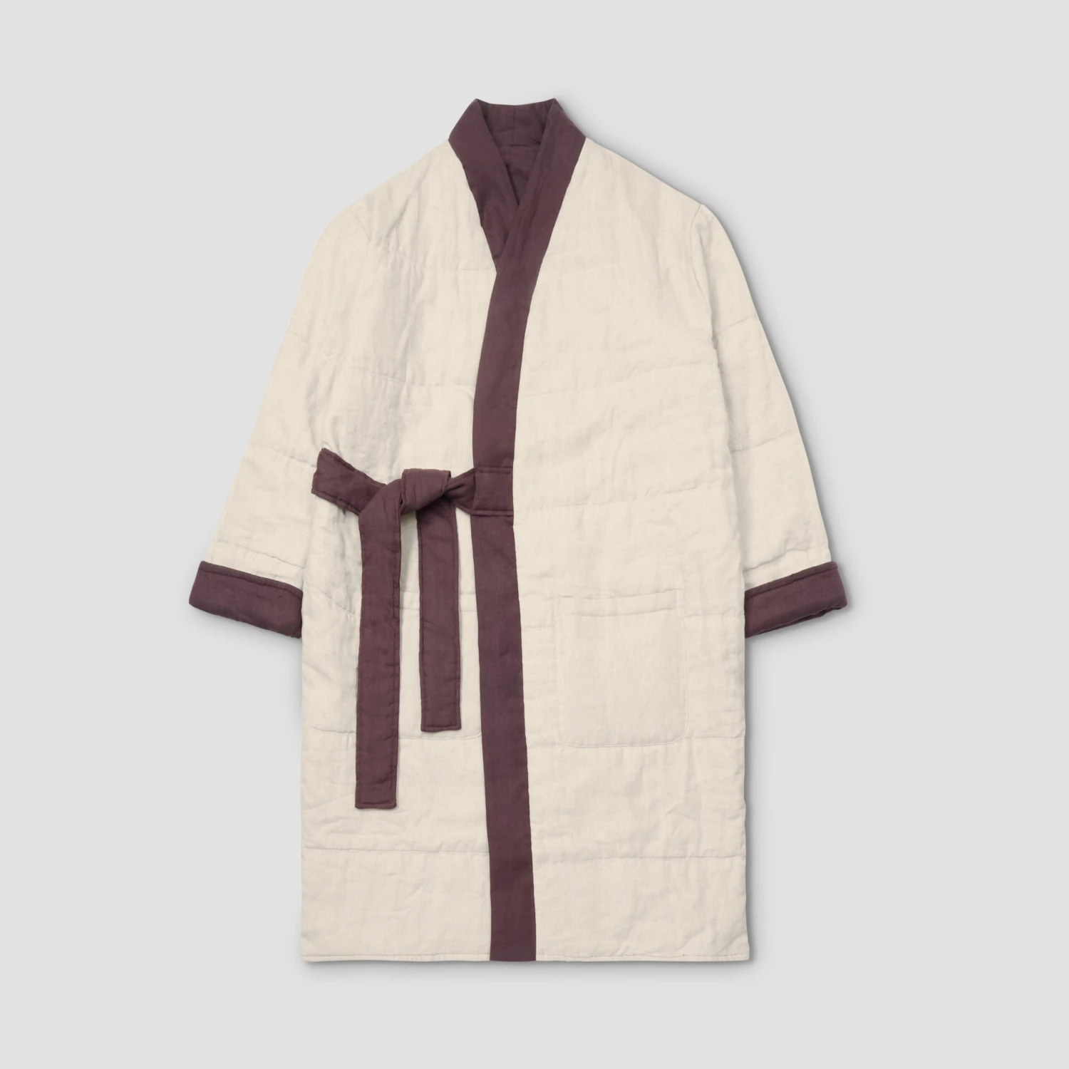 Conker Brown Linen Housecoat 4 Conker Brown Linen Housecoat - Image 2