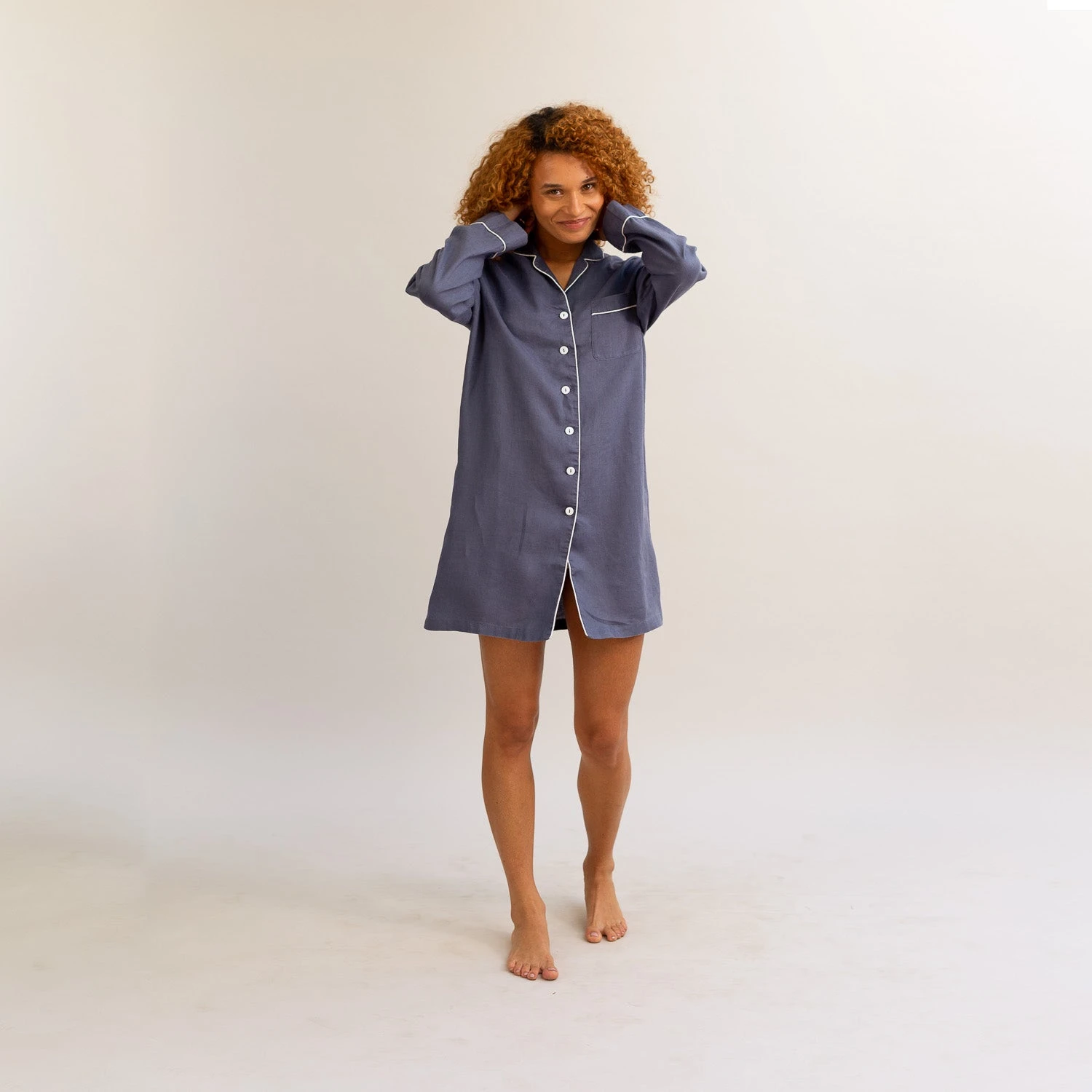 Blueberry Linen Night Shirt 3 Blueberry Linen Night Shirt