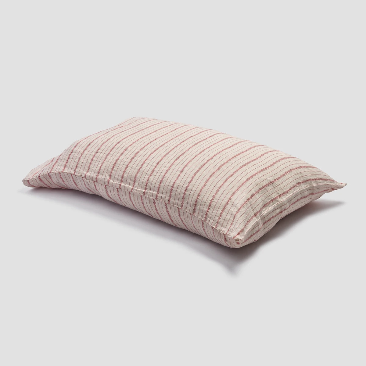 Mineral Red Ticking Stripe Linen Pillowcase (Pairs) 5 Mineral Red Ticking Stripe Linen Pillowcase (Pairs) - Image 3
