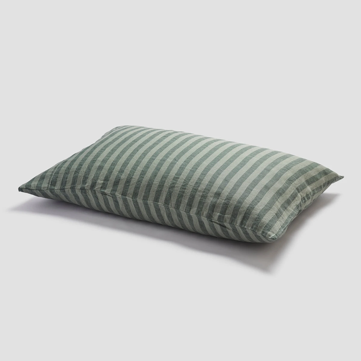 Pine Green Stripe Linen Pillowcases (Pair) 5 Pine Green Stripe Linen Pillowcases (Pair) - Image 3