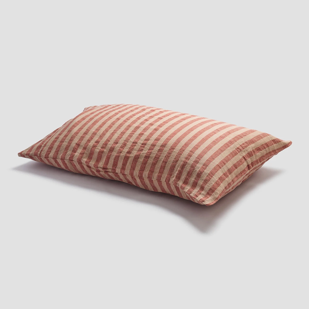 Sandstone Red Stripe Linen Pillowcases (Pair) 5 Sandstone Red Stripe Linen Pillowcases (Pair) - Image 3