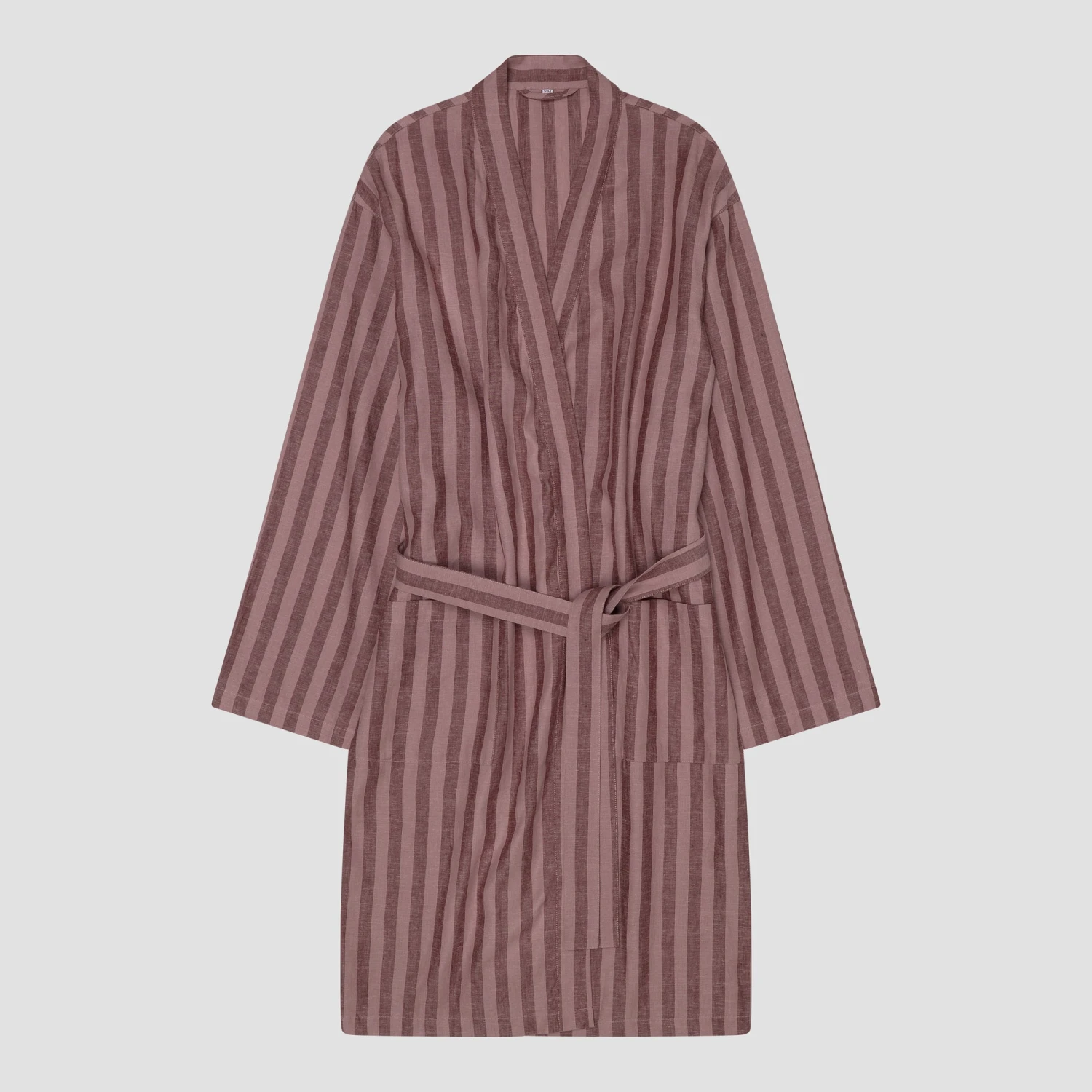 Port & Woodrose Striped Linen Tencel Robe 7 Port & Woodrose Striped Linen Tencel Robe - Image 5