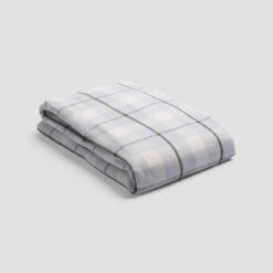 Fern Green Check Brushed Cotton Flat Sheet -Piglet in Bed Store PigletinBed PlaidCheckBrushedCottonBedding FlatSheet FernGreen 1 GreyBG