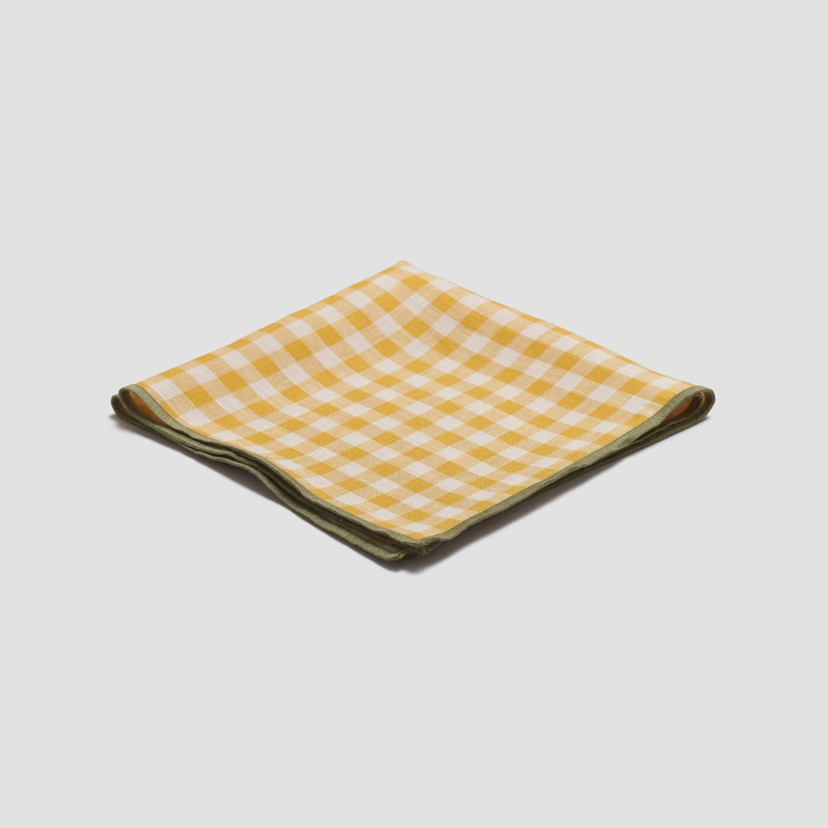 Honey Gingham Linen Napkins Set Of 4 3 Honey Gingham Linen Napkins Set Of 4 - Image 2