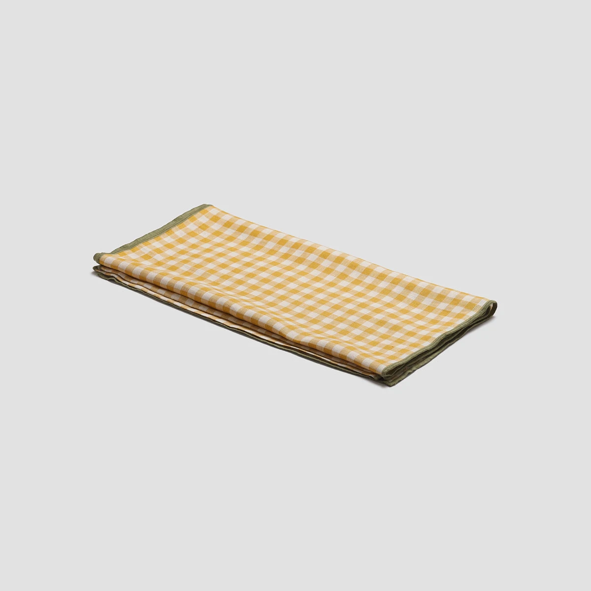 Honey Gingham Linen Table Runner 4 Honey Gingham Linen Table Runner - Image 2