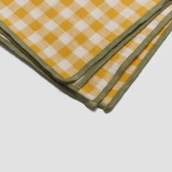 Honey Gingham Linen Table Runner 7 Honey Gingham Linen Table Runner -Piglet in Bed Store PigletinBed Tableware LinenTablecloth HoneyGingham 2 GreyBG 5555f96e 50a8 40da ae52 bdf2f5e4c21f