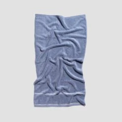 Warm Blue Bath Towel -Piglet in Bed Store PigletinBed TerryCotton 65 greyBG