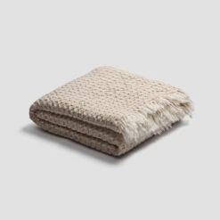 Oat Milk Textured Waffle Throw 9 Oat Milk Textured Waffle Throw -Piglet in Bed Store PigletinBed TexturedThrow Oatmilk 1 GreyBG