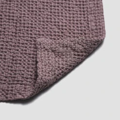 Elderberry Waffle Cotton Throw -Piglet in Bed Store PigletinBed WaffleCottonThrow Elderberry 4 GreyBG