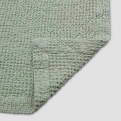 Piglet in Bed Store -Piglet in Bed Store PigletinBed WaffleCottonThrow SageGreen detail 1