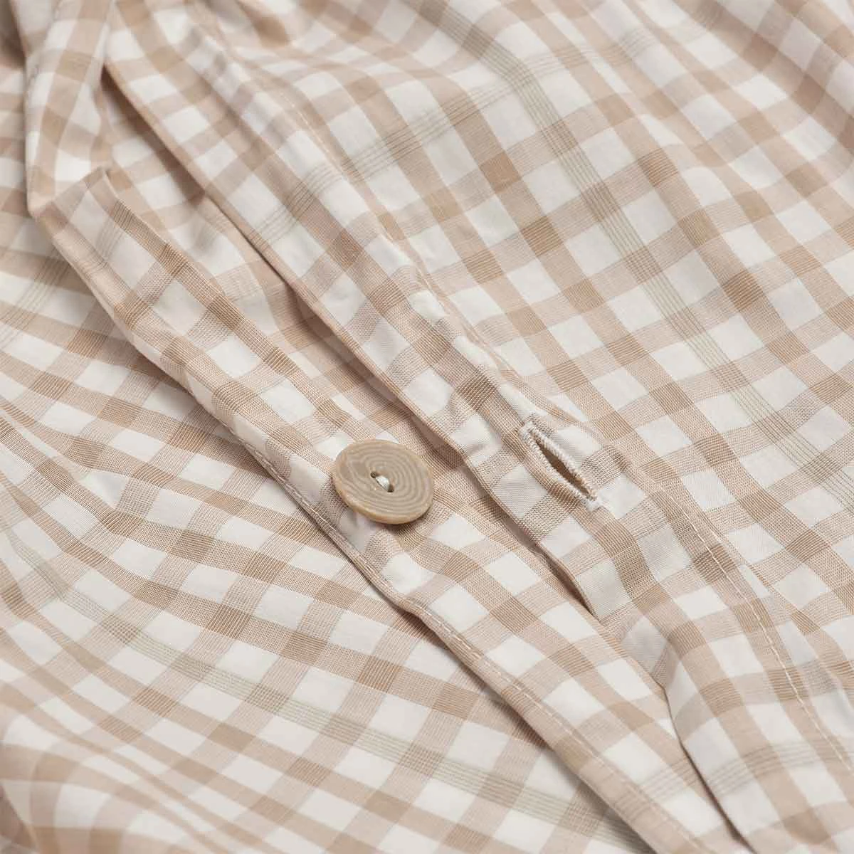 Cafe Au Lait Small Gingham Cotton Duvet Cover 4 Cafe Au Lait Small Gingham Cotton Duvet Cover - Image 3