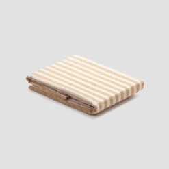 Ochre Seersucker Stripe Cotton Bundle -Piglet in Bed Store PigletinBed WashedCottonDuvetCover OchreSeersuckerStripe 1 greyBG