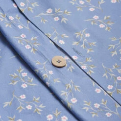 Iris Floral Cotton Duvet Cover -Piglet in Bed Store PigletinBed WashedCottonDuvetCover SpringSprig Iris 2 GreyBG