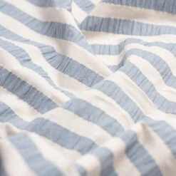 Warm Blue Seersucker Stripe Cotton Duvet Cover -Piglet in Bed Store PigletinBed WashedCottonDuvetCover WarmBlueSeersuckerStripe 2 greyBG 0d1ae20a a5e3 4174 a97b 353d73c8dcca