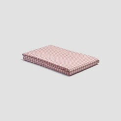 Red Dune Small Gingham Cotton Flat Sheet -Piglet in Bed Store PigletinBed WashedCottonFlatSheet RedDuneGingham 1 greyBG 6b1fa3ba 9927 41f0 b877 a373222bae39