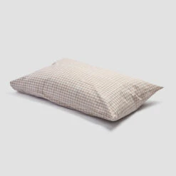 Cafe Au Lait Small Gingham Cotton Pillowcase (Pair) 8 Cafe Au Lait Small Gingham Cotton Pillowcase (Pair) -Piglet in Bed Store PigletinBed WashedCottonPillowcase CafeAuLaitGingham greyBG cd184fa5 047c 4ddf ad91 aed9b6835ee2