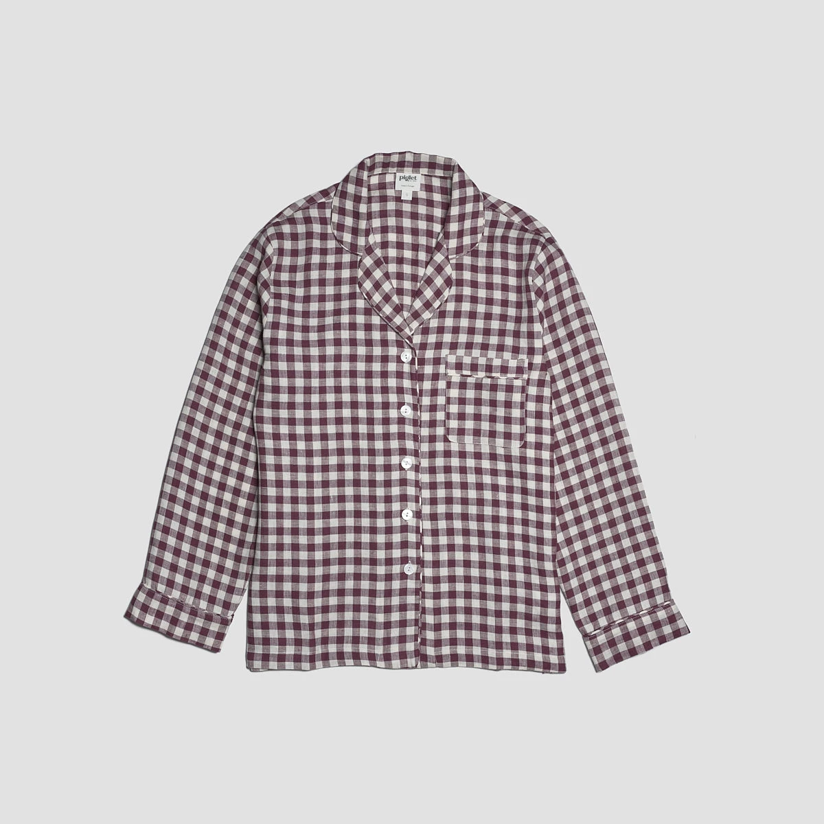 Berry Gingham Pyjama Shirt 5 Berry Gingham Pyjama Shirt - Image 3