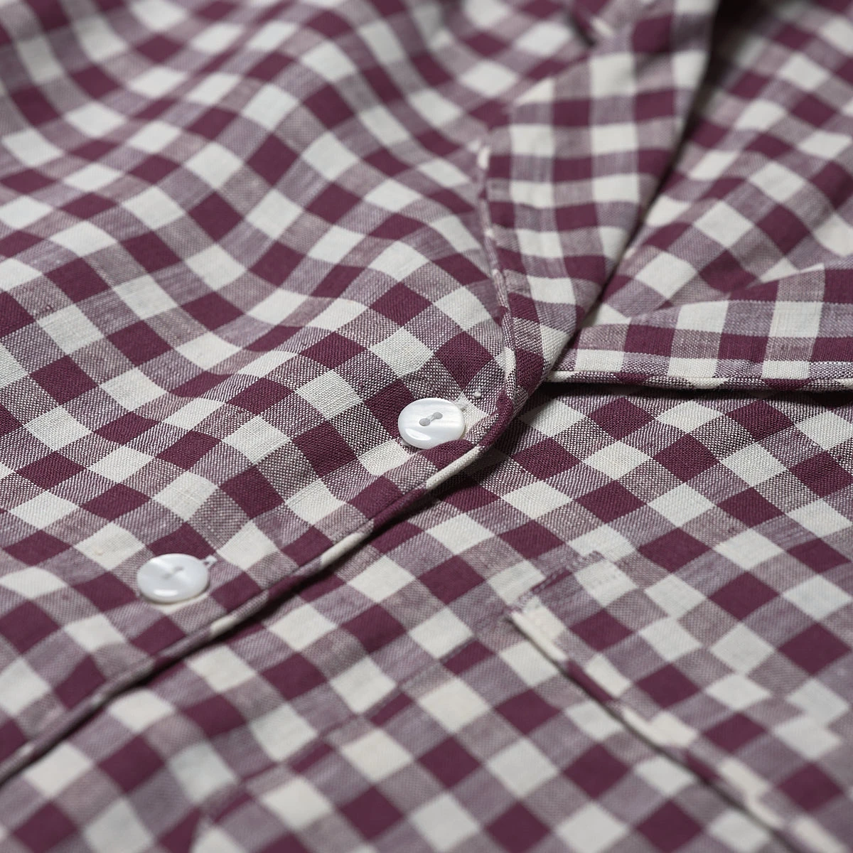 Berry Gingham Pyjama Shirt 7 Berry Gingham Pyjama Shirt - Image 5