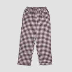 Berry Gingham Pyjama Trouser Set -Piglet in Bed Store PigletinBed Women sGinghamLinenPyjamaTrousers Berry 1 GreyBG