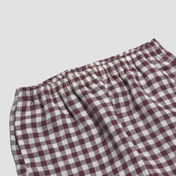 Berry Gingham Pyjama Shorts 7 Berry Gingham Pyjama Shorts -Piglet in Bed Store PigletinBed Women sGinghamLinenPyjamaTrousers Berry 2 GreyBG