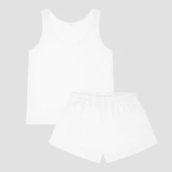 Pearl Linen Tencel Women's Cami Set 7 Pearl Linen Tencel Women's Cami Set -Piglet in Bed Store PigletinBed Women sLinenTencelPJ Pearl CamiTopShortsSet