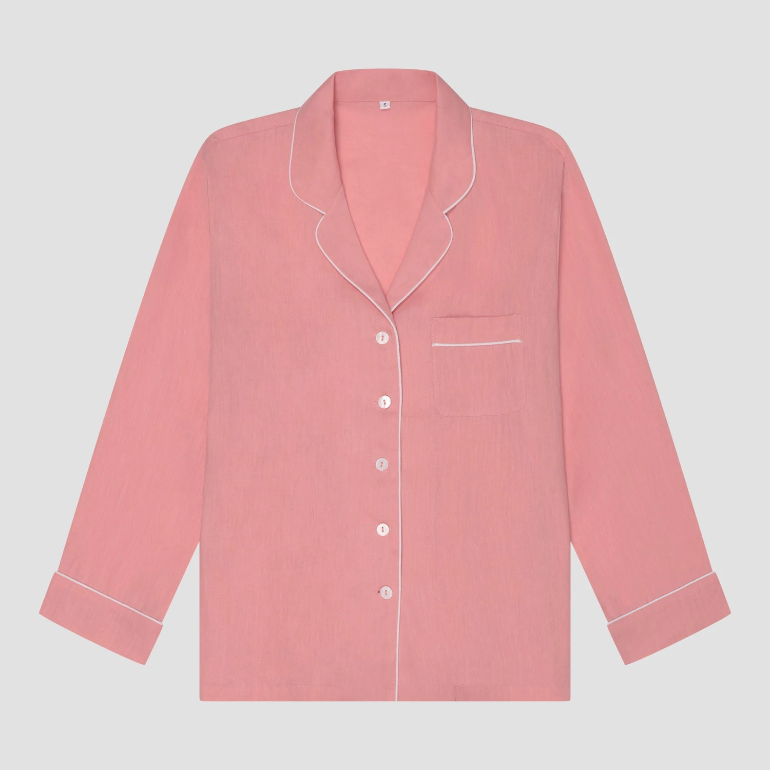 Pink Bloom Linen Tencel Pyjama Shirt 5 Pink Bloom Linen Tencel Pyjama Shirt - Image 3