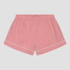 Pink Bloom Linen Tencel Pyjama Shorts 9 Pink Bloom Linen Tencel Pyjama Shorts -Piglet in Bed Store PigletinBed Women sLinenTencelPJ PinkBloom Shorts