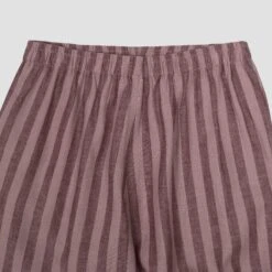 Port & Woodrose Striped Linen Tencel Women's PJ Shorts -Piglet in Bed Store PigletinBed Women sLinenTencelStripePJ Port Woodrose Trousers Detail 6362bb81 4949 4467 9e48 dfa35292445a