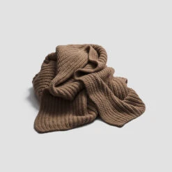 Caramel Wool Knit Throw -Piglet in Bed Store PigletinBed WoolBlendKnitThrow Caramel 2 GreyBG