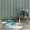 Pine Green Pembroke Stripe Cotton Bath Mat -Piglet in Bed Store Pine Green Stripe Cotton Mat 1