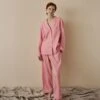 Pink Bloom Linen Tencel Pyjama Trousers 2 Pink Bloom Linen Tencel Pyjama Trousers -Piglet in Bed Store PinkBloomLinenTencilWomen sPyjamaTrouserSet 764