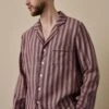 Port & Woodrose Striped Linen Tencel Men's PJ Shirt -Piglet in Bed Store PortandWoodroseStripeLinenTencilMen sPyjamaShortsSet 4903