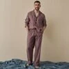 Port & Woodrose Striped Linen Tencel Men's PJ Trouser Set -Piglet in Bed Store PortandWoodroseStripeLinenTencilMen sPyjamaTrouserSet 4824