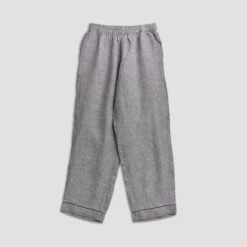 Grey Linen Pyjama Trouser Set -Piglet in Bed Store Pyjamas Trouser Grey PigletinBed 4