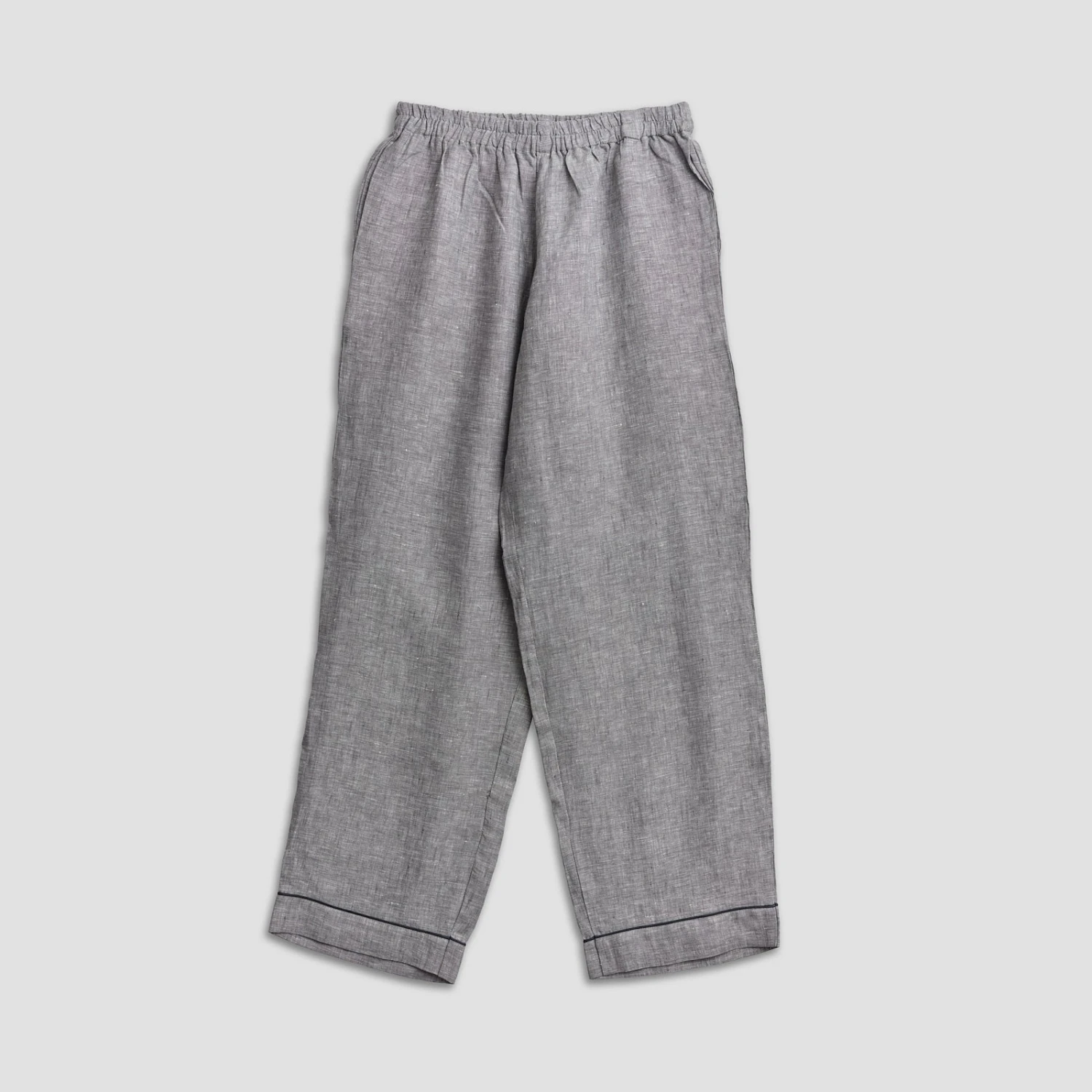 Men's Grey Linen Pyjama Trousers 5 Men's Grey Linen Pyjama Trousers - Image 3