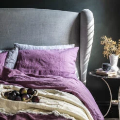 Cream Linen Crinkle Throw 14 Cream Linen Crinkle Throw -Piglet in Bed Store RASPBERRY 19