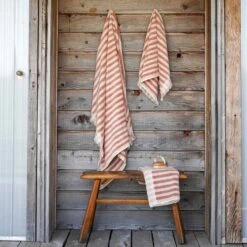 Sand Shell Pembroke Stripe Cotton Towels