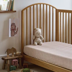 Cafe Au Lait Kids Gingham Cotton Fitted Sheet