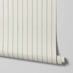 Laurel Green Ticking Stripe Wallpaper 8 Laurel Green Ticking Stripe Wallpaper -Piglet in Bed Store Ticking Stripe Laurel Green 4