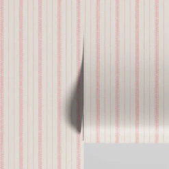 Pink Bloom Ticking Stripe Wallpaper -Piglet in Bed Store Ticking Stripe Pink Bloom 1