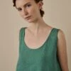 Tranquil Green Linen Tencel Women's Cami Top 1 Tranquil Green Linen Tencel Women's Cami Top -Piglet in Bed Store TranquilGreenLinenTencilWomen sCamiSet 649