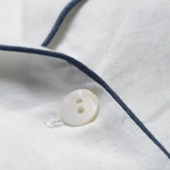 Men's White Linen Pyjama Shirt (Top Only) -Piglet in Bed Store smallPiglet Top White 3 79fdb84e 9394 4441 a46a 4608115273af