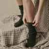 Fern Green Alpaca Socks -Piglet in Bed Store socks 1